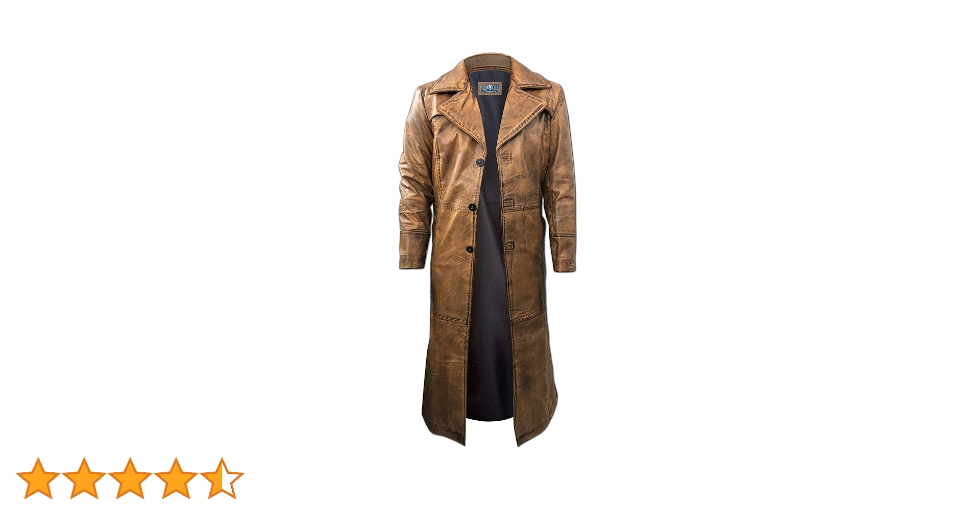 So-Shway Mens Leather Trench Coat for Men Long Jacket